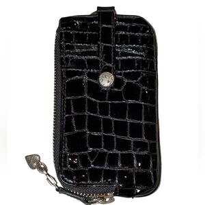 Brighton Black Crocodile Pattern Card Holder/Wallet